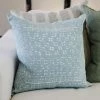 Sugar Feather Home Decor Labyrinth Blue Hand Printed Pillow