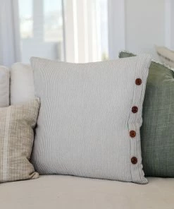 Creative Co-op Grey Skinny Stripe Pillow