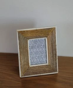 Creative Co-op Home Decor Wood Ribbed Picture Frame