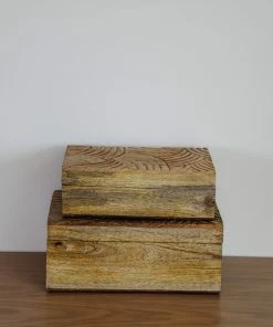 Creative Co-op Hand Carved Wood Box