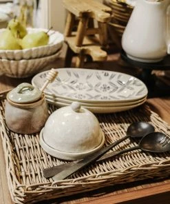 Creative Co-op Kitchen Glazed Stoneware Dish