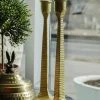 Creative Co-op Home Decor Gold Ridges Candlestick