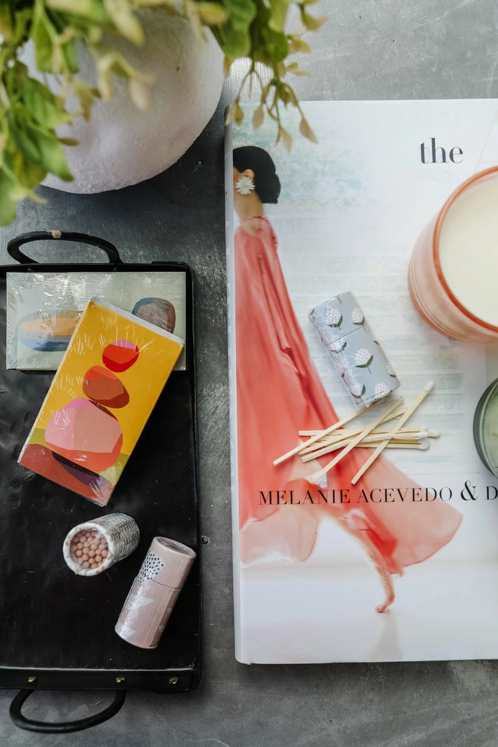 Creative Co-op Floral Tube With Matches