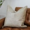 Classic Home Pike Gray Leather Pillow Home Decor