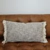 Creative Co-op Chambray Black Lumbar Pillow