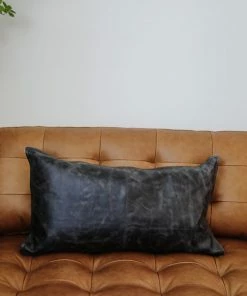 Classic Home Onyx Leather Pillow
