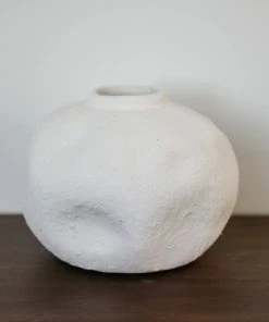 Creative Co-op Volcano Finish White Vase