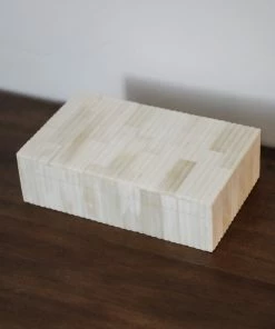 Zodax Ivins Ribbed Bone Box Home Decor