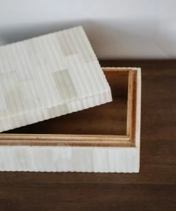 Zodax Ivins Ribbed Bone Box Home Decor