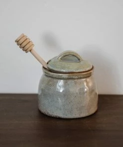 Creative Co-op Kitchen Stoneware Honey Jar