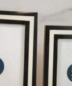 BIDK Home B+W Lined Frame Home Decor