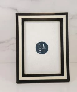 BIDK Home B+W Lined Frame Home Decor