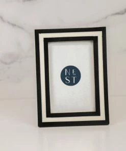 BIDK Home B+W Lined Frame Home Decor