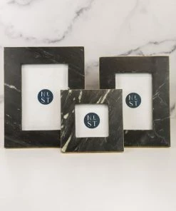 BIDK Home Gold Trimmed Gray Frame Home Decor