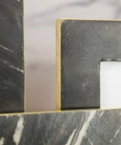 BIDK Home Gold Trimmed Gray Frame Home Decor