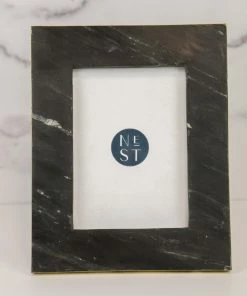 BIDK Home Gold Trimmed Gray Frame Home Decor