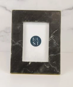 BIDK Home Gold Trimmed Gray Frame Home Decor