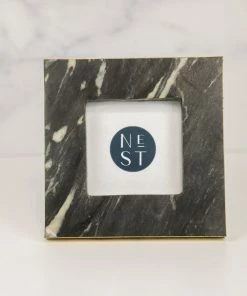 BIDK Home Gold Trimmed Gray Frame Home Decor