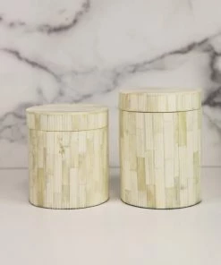 Blue Ocean Traders Round Bone Box Home Decor