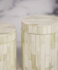 Blue Ocean Traders Round Bone Box Home Decor