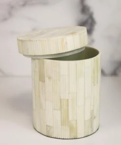 Blue Ocean Traders Round Bone Box Home Decor