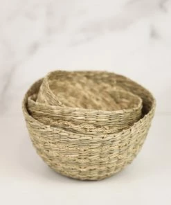 Bloomingville Green Weave Seagrass Bowl