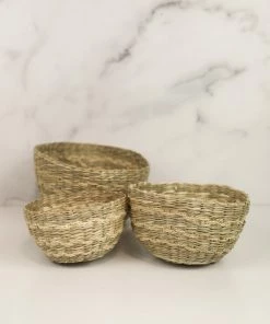 Bloomingville Green Weave Seagrass Bowl