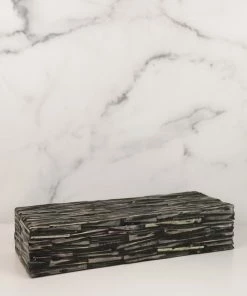 A.Sanoma Black Ribbed Box Home Decor