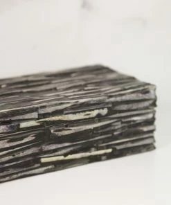 A.Sanoma Black Ribbed Box Home Decor