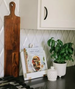 Mud Pie Kitchen White Stripe Cookbook Holder