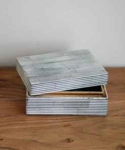 A.Sanoma Home Decor Line Upon Line Bone Box
