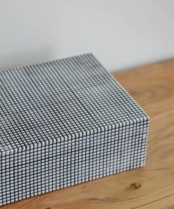 A.Sanoma Black & White Gingham Bone Box Home Decor