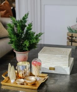 BIDK Home Brass Tray With Handles Home Decor