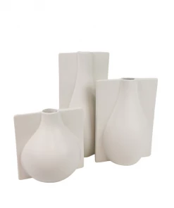 Two's Company White Flat Matte Vase Home Decor