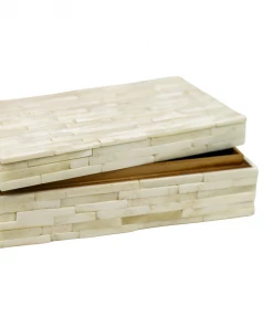 A.Sanoma Lined Cream Bone Box DAMAGED Home Decor
