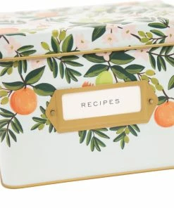 Rifle Paper Co Citrus Floral Tin Recipe Box