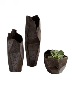 Global Views Home Decor Origami Bronze Vase FINAL SALE