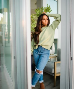 Vibrant Apparel Hudson Mom Jeans In Denim FINAL FEW