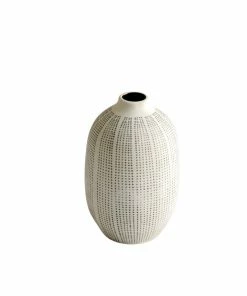 Creative Co-op Home Decor Black + White Textured Vases