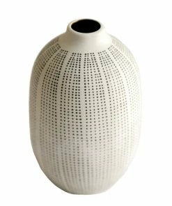Creative Co-op Home Decor Black + White Textured Vases