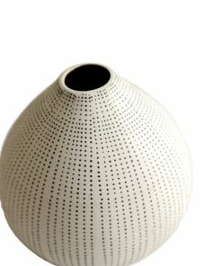 Creative Co-op Home Decor Black + White Textured Vases