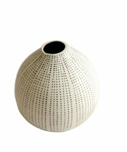 Creative Co-op Home Decor Black + White Textured Vases