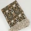 Creative Co-op Home Decor Floral Fringe Cotton Throw