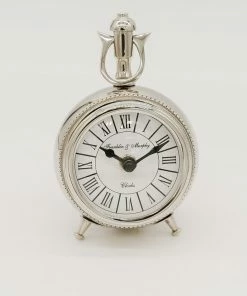 A.Sanoma Home Decor Round Silver Desk Clock