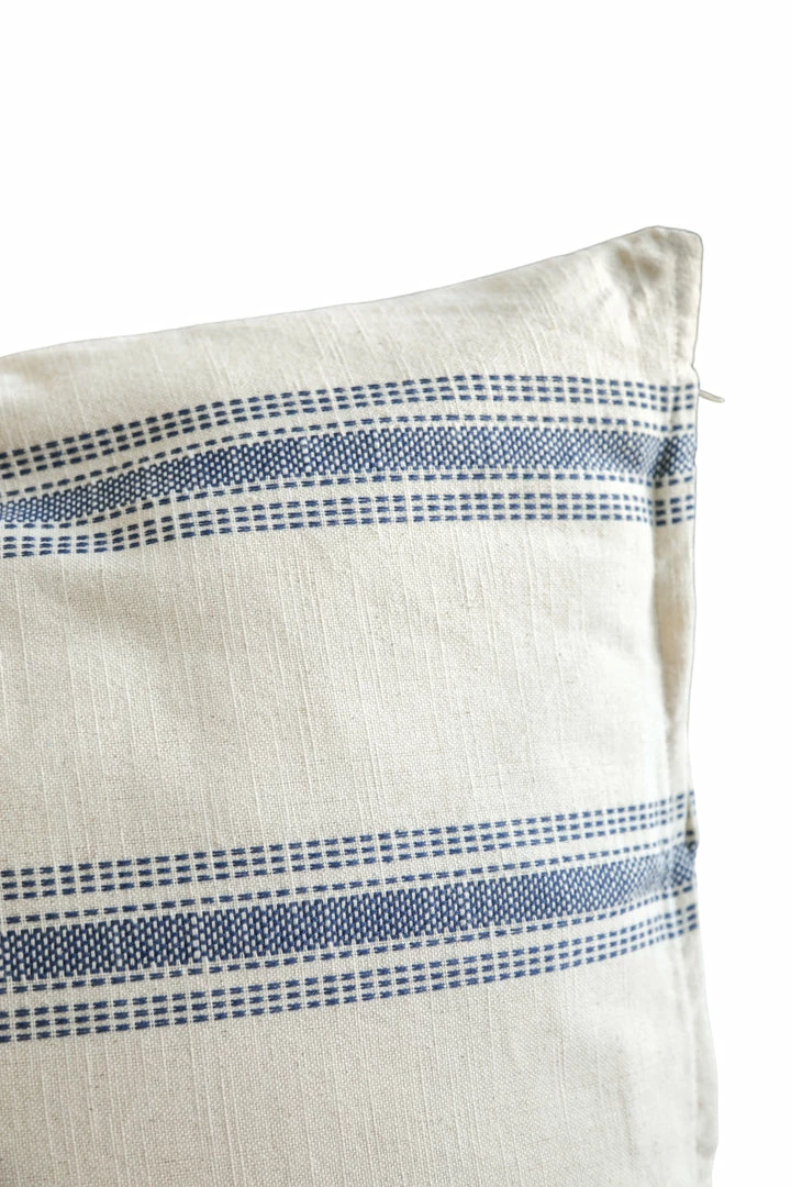 Creative Co-op Blue Striped Cotton Pillow Textiles
