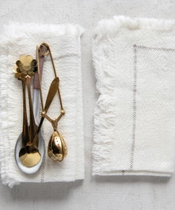 Creative Co-op Cotton Fringe Cloth Napkins Kitchen