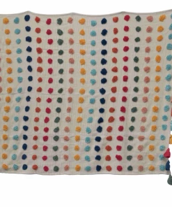 Creative Co-op Home Decor Mutli Color Tufted Dot Throw