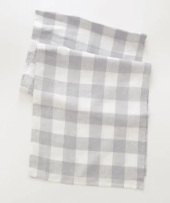 Heirloom Collection Kitchen Linen Table Runner In Light Blue Gingham