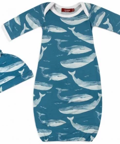 Milkbarn Bamboo NB Gown & Hat Set