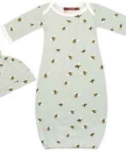Milkbarn Bamboo NB Gown & Hat Set